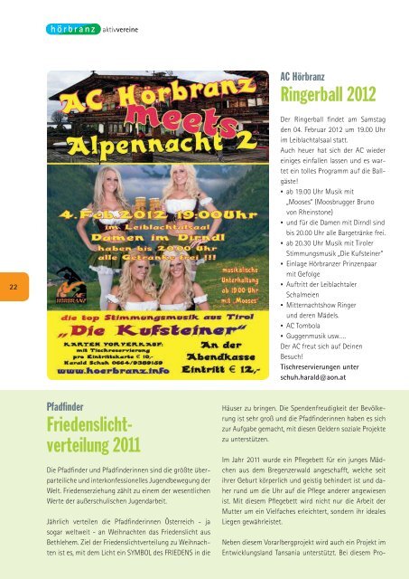 Hörbranz aktiv - Februar 2012 - Neujahrsempfang