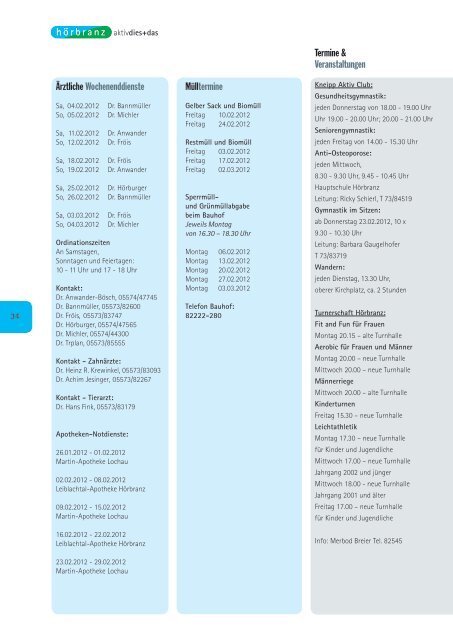 Hörbranz aktiv - Februar 2012 - Neujahrsempfang