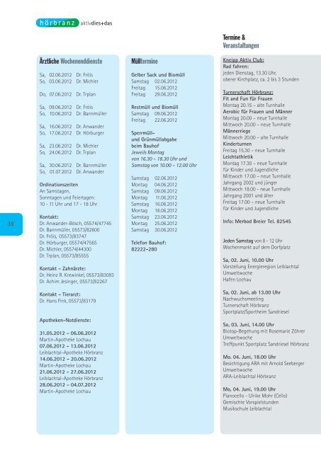 Hörbranz aktiv - Juni 2012 - Aus der Geschichte