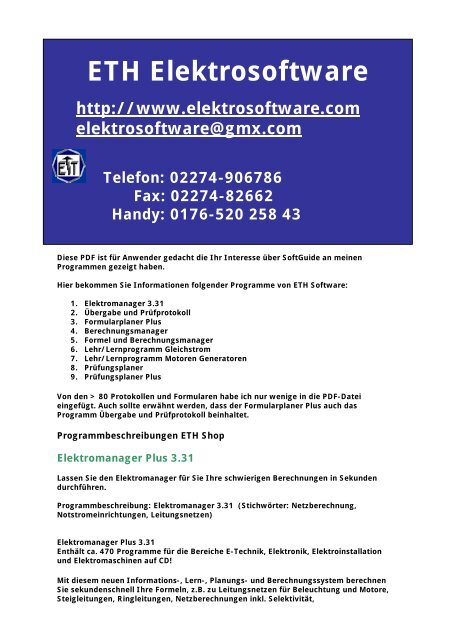 Sicherheitsprufung Elektrischer Anlagen Eth Software