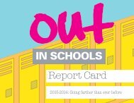 Out in Schools 2013-14 Report Card New