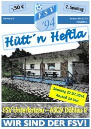 Hütt'n Heftla 2014/15 Ausgabe 1