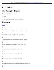 L. J. Smith The Vampire Diaries Contents