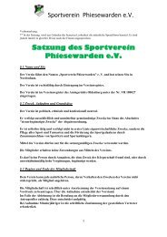 Sportverein Phiesewarden e.V. Satzung des Sportverein Phiesewarden e.V.