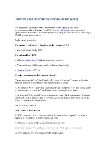 Tutorial para crear un Webservice desde [Zero]