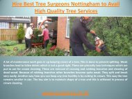  Hire Best Tree Surgeons Nottingham to Avail High Quality Tree Services