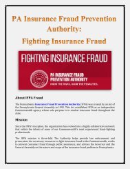 PA Insurance Fraud Prevention Authority: Fighting Insurance Fraud