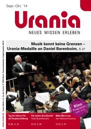 Urania Berlin e.V.- Programm September und Oktober 2014