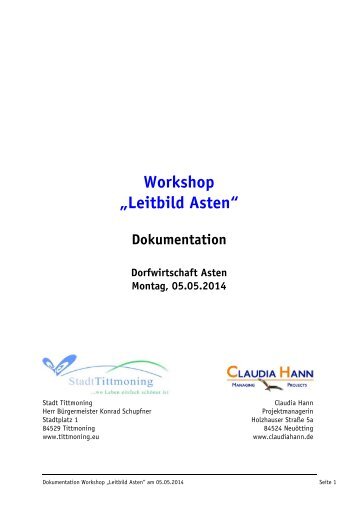 Workshop „Leitbild Asten“