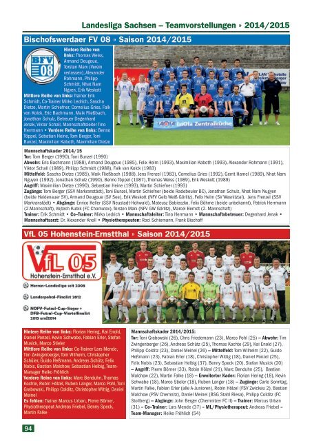 Saisonmagazin 2014/15 "Fußball im Osten"