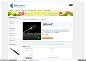 Starker Laserpointer  Grün 500mW 