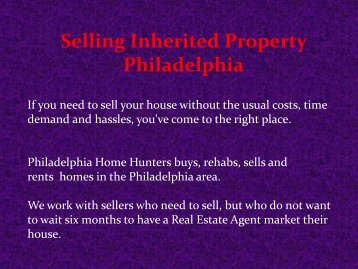 Selling Inherited Property Philadelphia