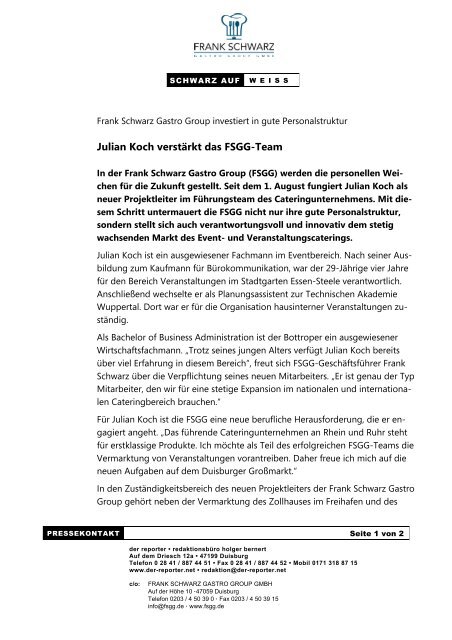 Julian Koch verstärkt das FSGG-Team