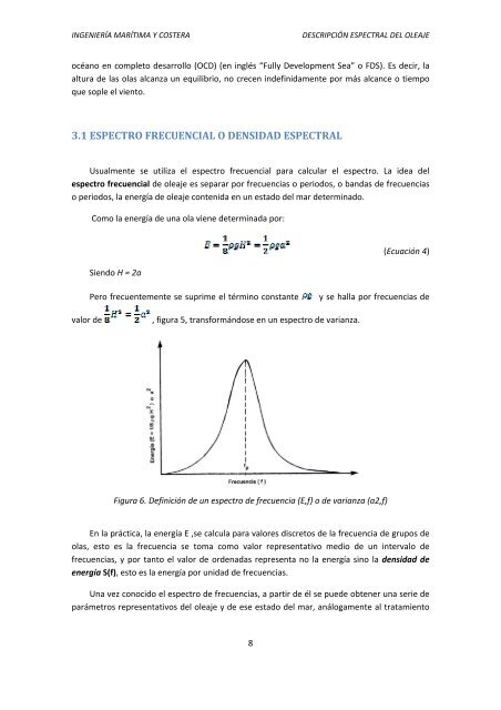 Descripción Espectral del Oleaje