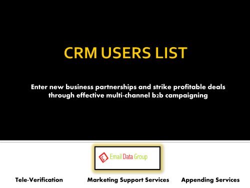Enhance Your Marketing ROI With Verified CRM Users List