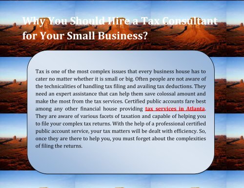 Why You Should Hire a Tax Consultant for Your Small Business?