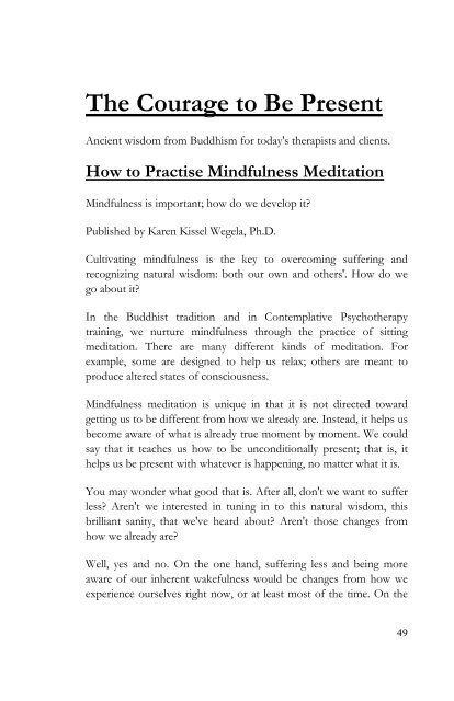 Introduction to Mindfulness - Dean Amory