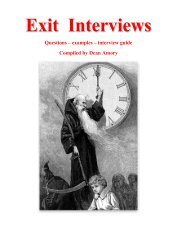 Exit Interviews - Compiled by Dean Amory