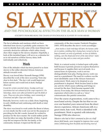 SLAVERY: The Pychological Effects