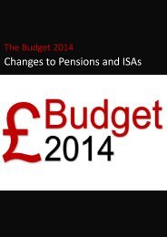 Budget 2014 - Changes to Pensions and ISAs