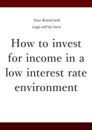 How to invest for income in a low interest rate environment