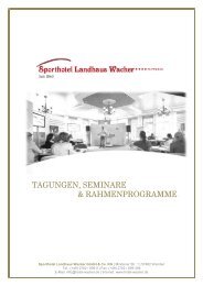 TAGUNGEN, SEMINARE & RAHMENPROGRAMME