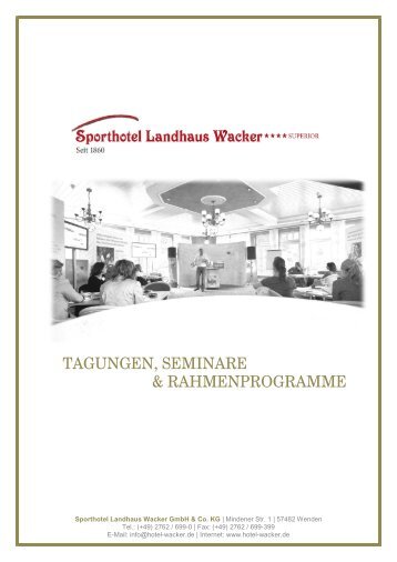 TAGUNGEN, SEMINARE & RAHMENPROGRAMME