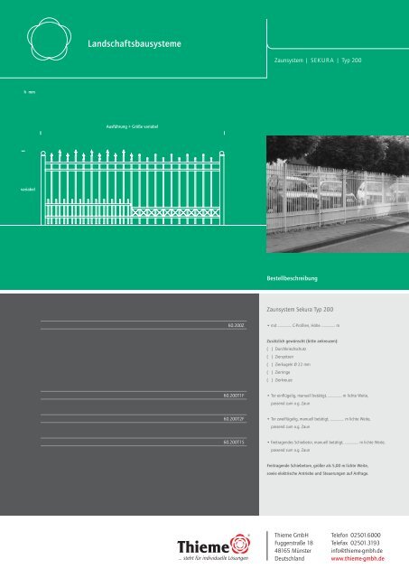 Thieme Stadtmobiliar Landschaftsbausysteme