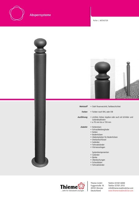 Thieme Stadtmobiliar Poller