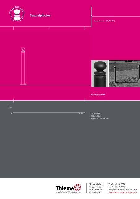 Thieme Stadtmobiliar Spezialpfosten