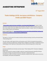 Aarkstore.com - Thales Holdings UK Plc: Aerospace and Defense - Company Profile and SWOT Report