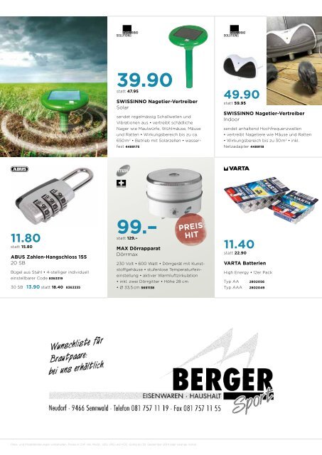 Bergersport – Aktionen September