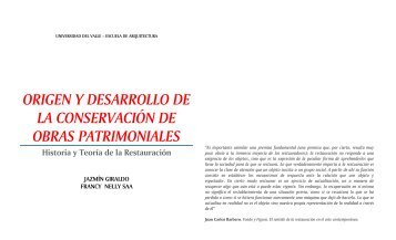 ORIGEN Y DESARROLLO DE LA CONSERVACIÓN DE OBRAS PATRIMONIALES