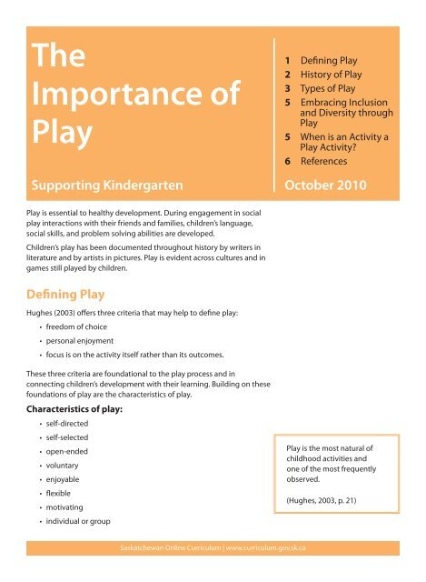 importance of play dissertation