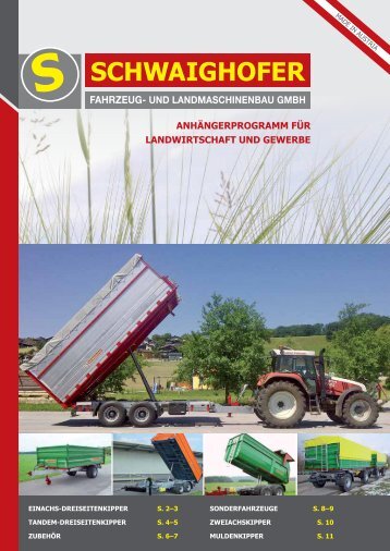 Schwaighofer Fahrzeug- und Landmaschinen GmbH | Anhängerprogramm für Landwirtschaft und Gewerbe