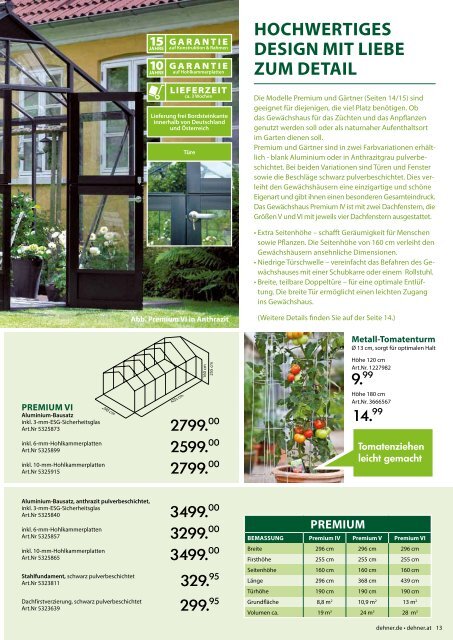 Gärtnern im Gewächshaus - Dehner Katalog