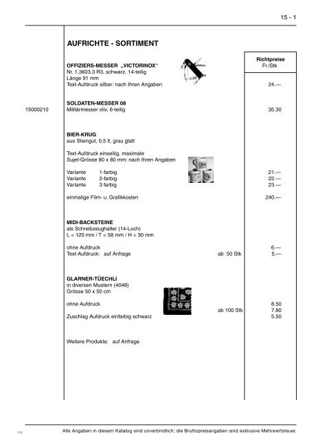 Preisliste 2012 - Baustoffe Einsiedeln AG