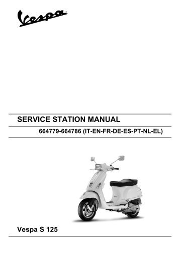 SERVICE STATION MANUAL Vespa S 125 