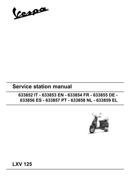 SERVICE STATION MANUAL Vespa LXV 125