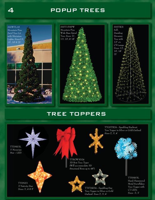 Commercial Holiday Lighting. Pole, Park and Ground Displays. Giant Holiday Trees