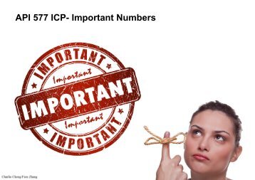 API 577 ICP- Important Numbers