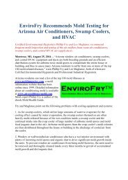 EnviroFry Recommends Mold Testing for Arizona Air Conditioners, Swamp Coolers, and HVAC
