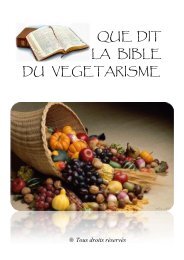 QUE DIT LA BIBLE DU VEGETARISME ?