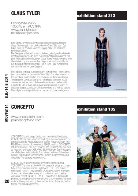 MQ VIENNA FASHION WEEK.14 MAGAZINE