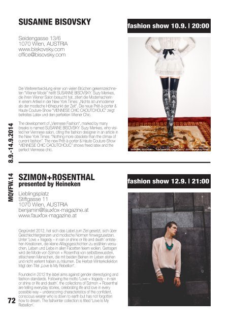 MQ VIENNA FASHION WEEK.14 MAGAZINE