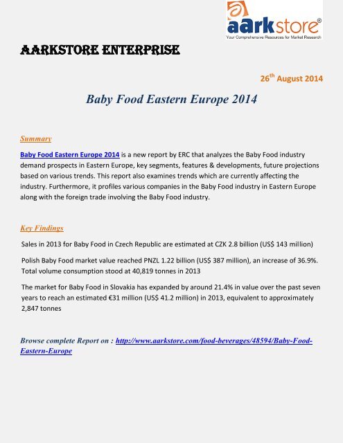 Aarkstore.com - Baby Food Eastern Europe 2014