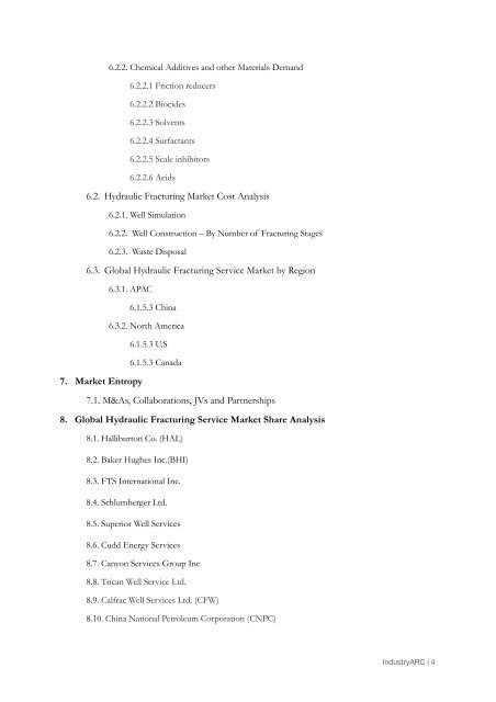 GLOBAL HYDRAULIC FRACTURING & SERVICES MARKET