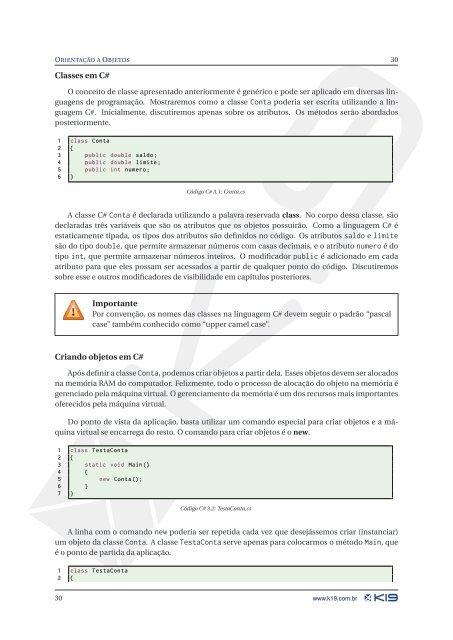 C# e Orientação a Objetos