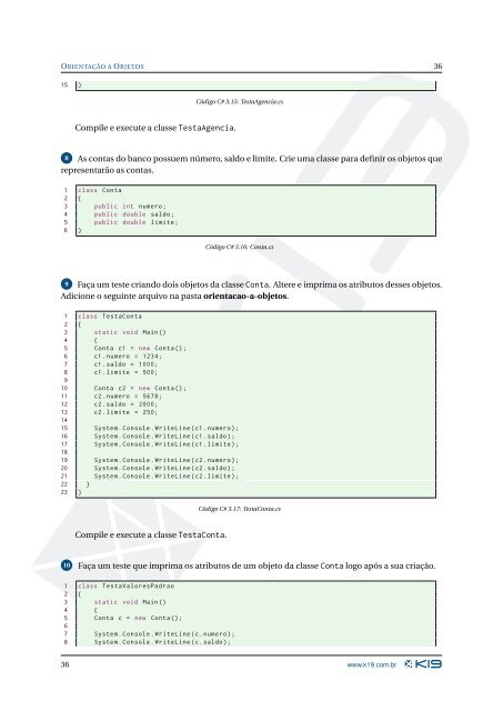 C# e Orientação a Objetos