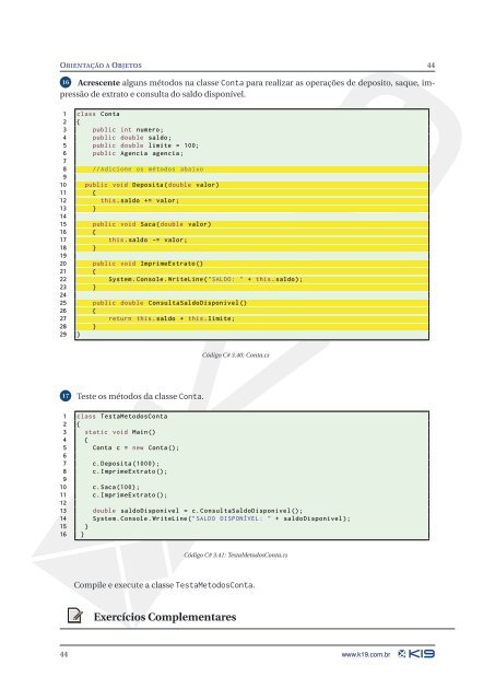 C# e Orientação a Objetos